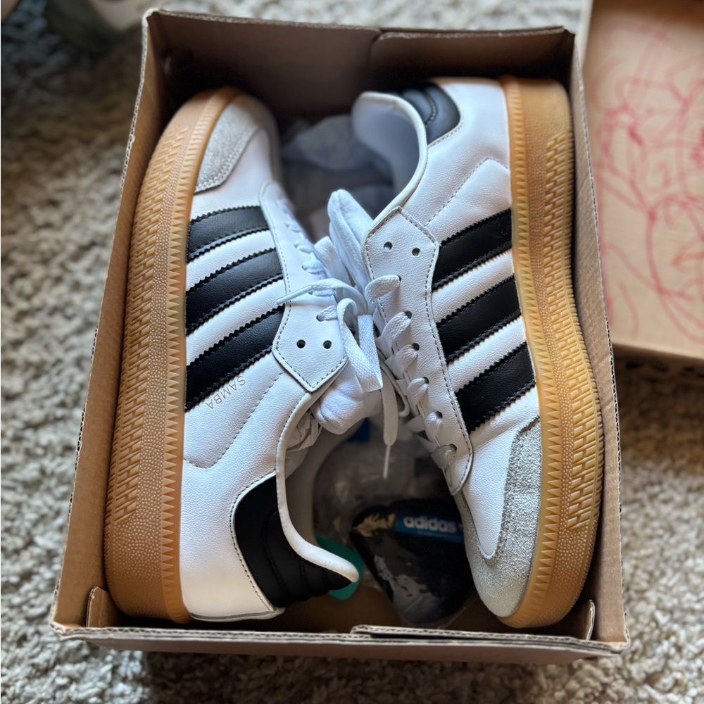 Adidas Samba White and Black with Gum Sole - Picture 9 of 10